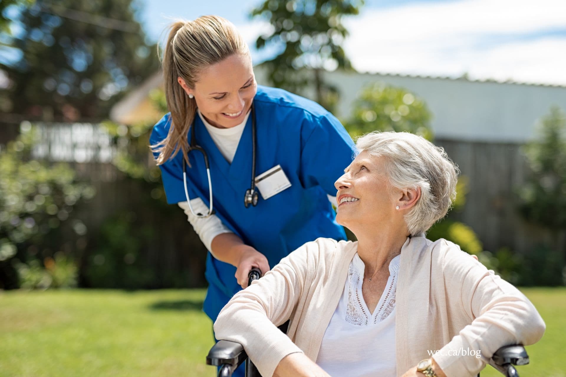 Professional home health care nurse providing compassionate care to patient at home